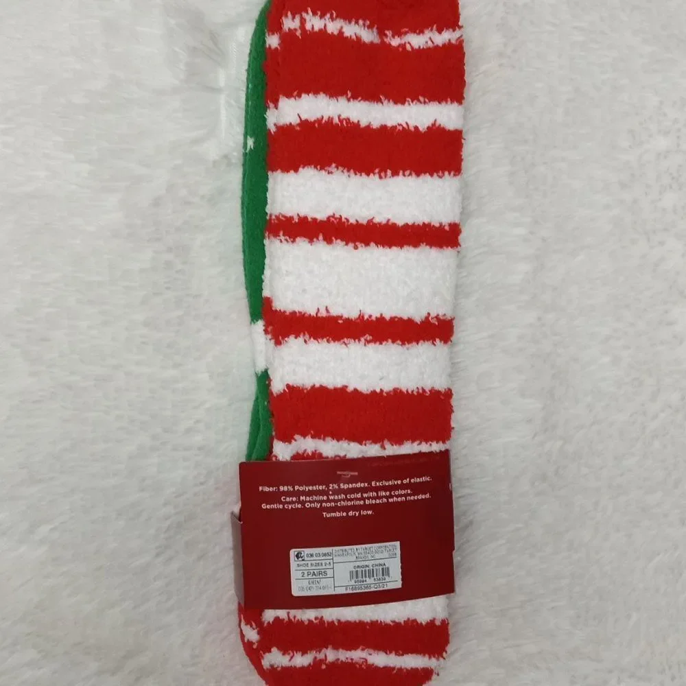 Wondershop Kid's Super Soft Holiday Crew Santa Print Socks (M/L - Sizes 2-5) NEW
